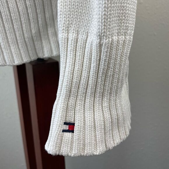 Tommy Hilfiger White Full Zip Sweater Jacket Size XL EUC - Picture 5 of 7